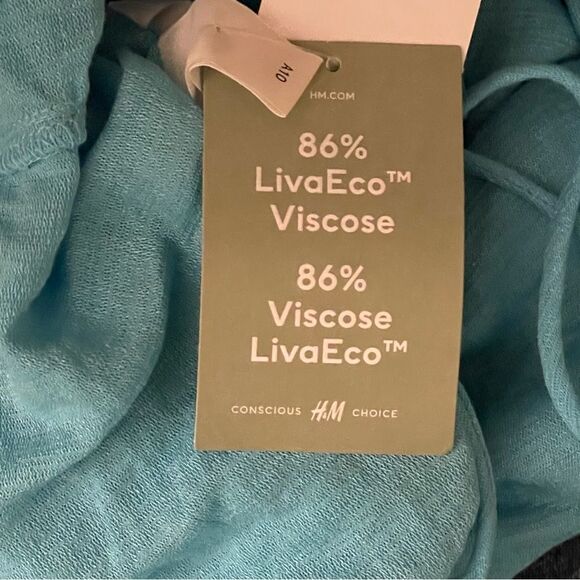 NWT H&M Lightweight Spaghetti Strap Wide Leg Romper Sash Belt Blue Size Small - Picture 10 of 11